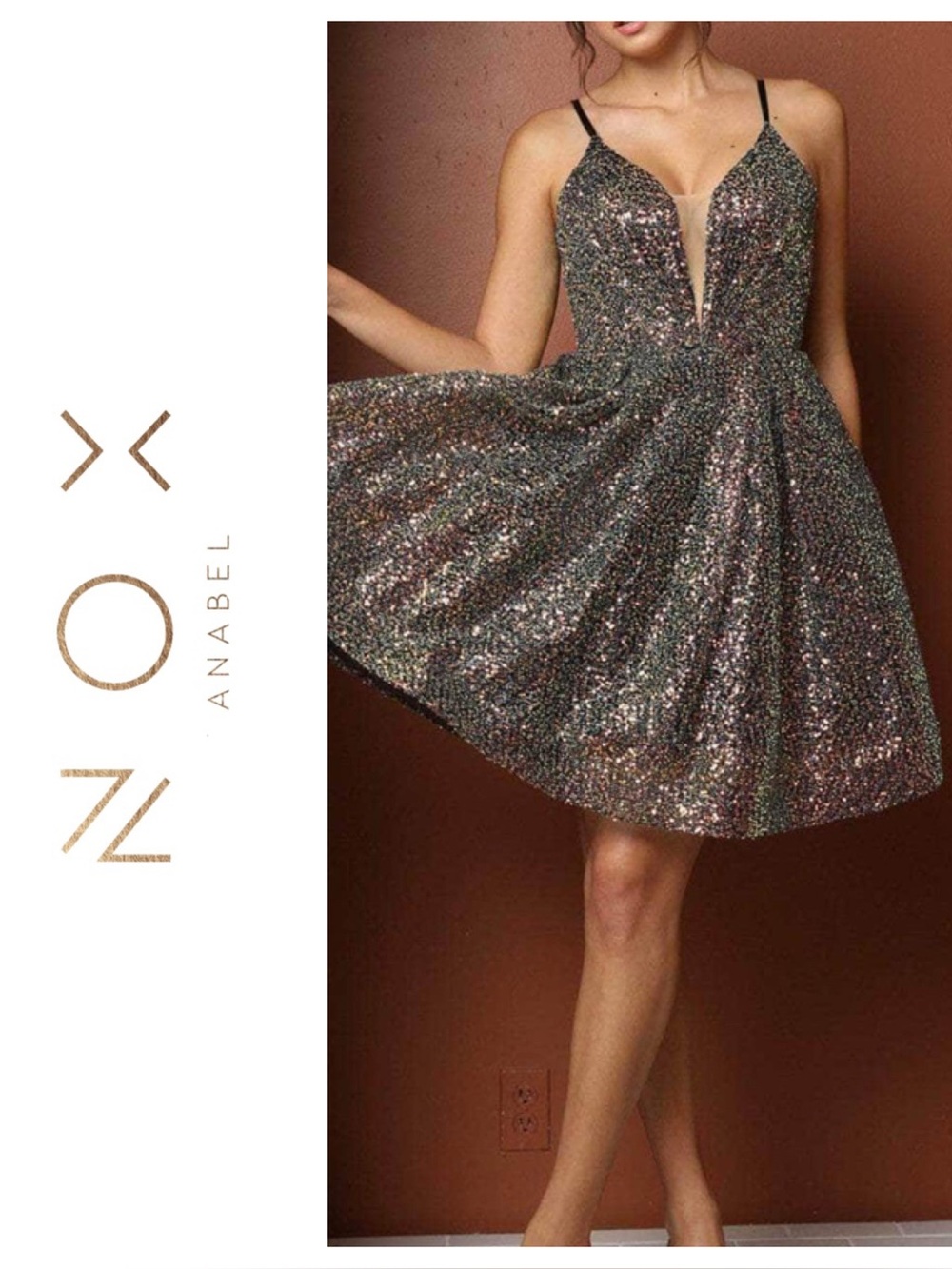 Nox Anabel size 16 multi colored sequin dress